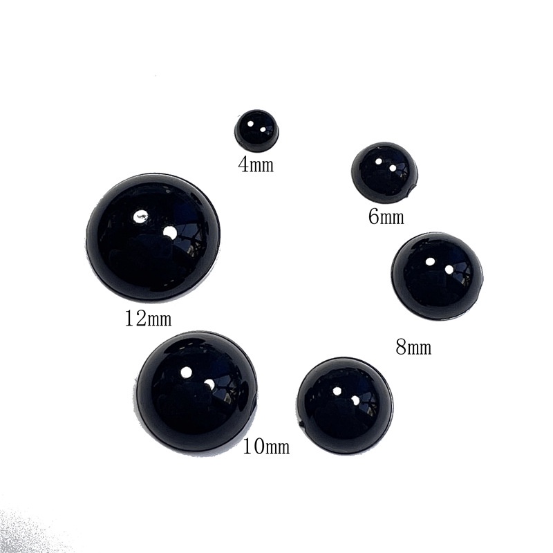 Set 100 Mắt Nhựa Màu Đen 4-12mm Cho Búp Bê / Gấu Bông