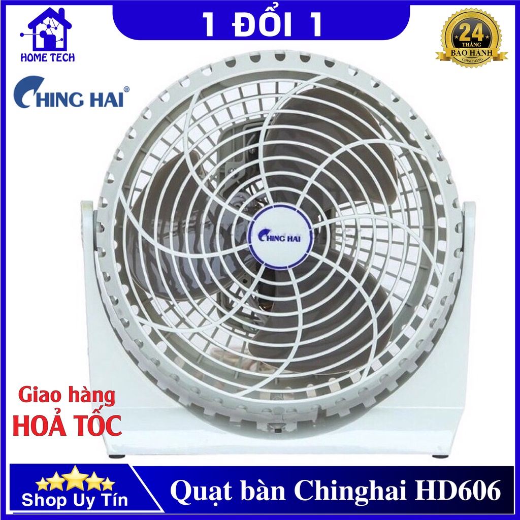 Quạt bàn Chinghai HD606 Chính Hãng, 2 mức gió siêu mát, siêu bền, Bảo hành 12 tháng