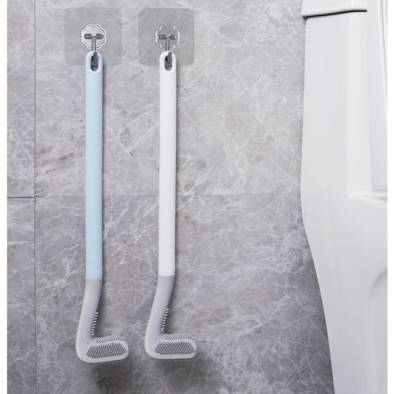 Chổi cọ Toilet chữ L đầu Silicon