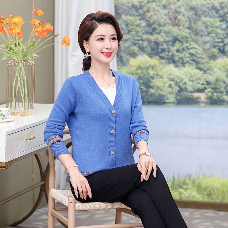 Áo khoác len cardigan nữ trung niên cho bà cho mẹ