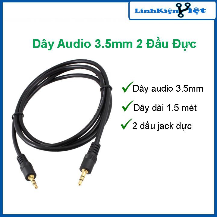 Dây Audio 3.5mm 2 Đầu Đực 1.5m