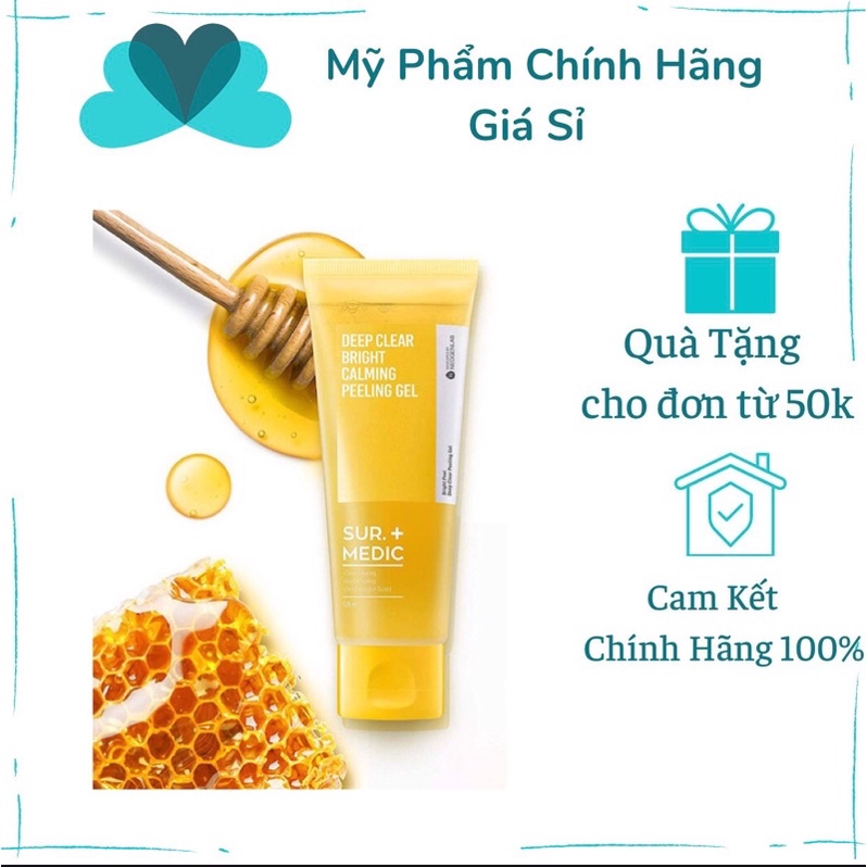 Tẩy Tế Bào Chết Dạng Gel Sur.Medic+ Deep Clear Bright Calming Peeling Gel Làm Sáng Da 120ml