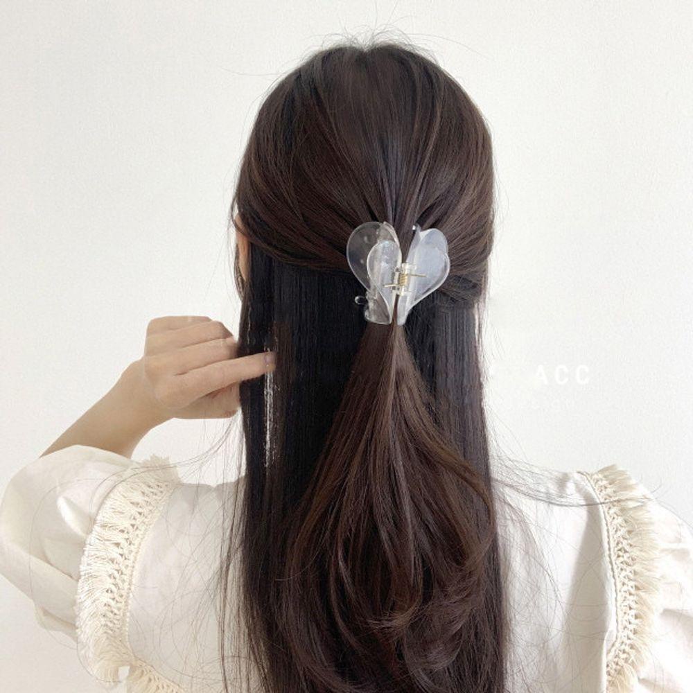 Kẹp tóc hỗ trợ rửa mặt Càng Cua Hai Lớp Trong Suốt Nhiều Màu Phong Cách Hàn Quốc Thanh Lịch Cho Nữ