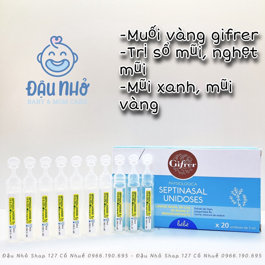 Fysoline - Nước muối sinh lý Pháp Gifrer hộp 20 tép date 2023