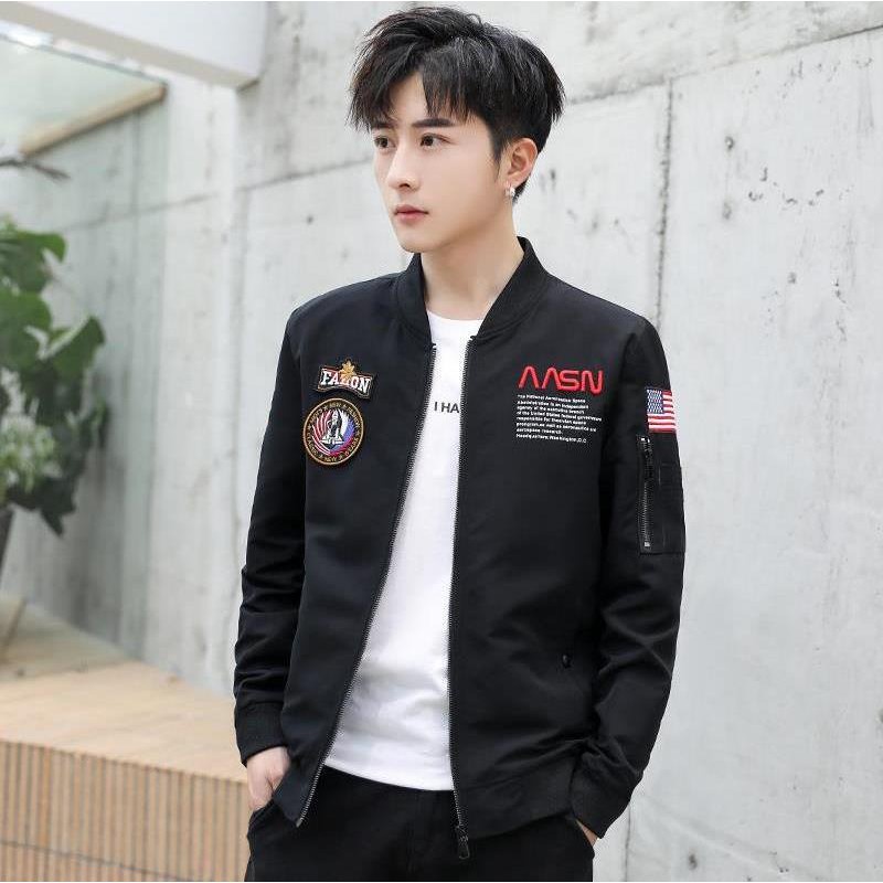 ( Giảm 45%) Ao khoác nam kaki thêu logo ngực và tay, túi khóa phối tay hàng đẹp bao chất - HÀNG MỚI VỀ