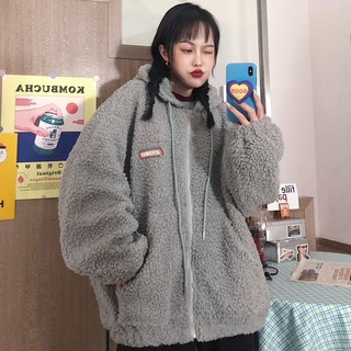 Áo khoác lông cừu có mũ [hàng order]