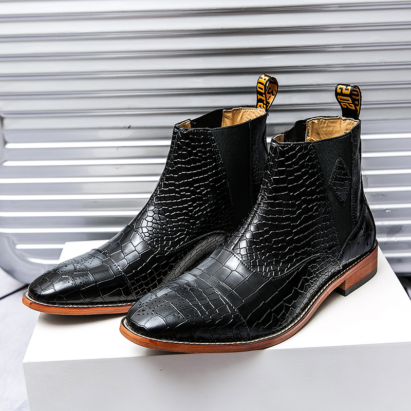 Giày Boot Nam Giả Da Cá Sấu Thời Trang | BigBuy360 - bigbuy360.vn
