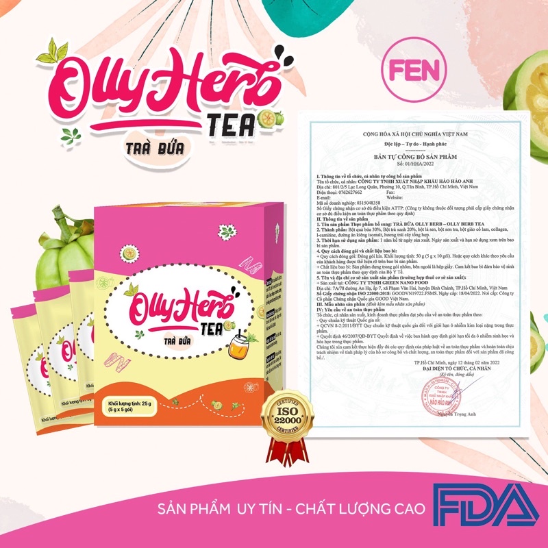 TRÀ BỨA VỊ BÍ ĐAO - OLLY HERB TEA DETOX SIÊU GIẢM MỠ KÈM QUÀ