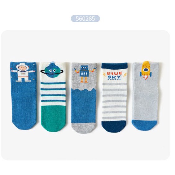 Set 5 đôi tất Caramella bảng màu Bé Trai 1 - 12y