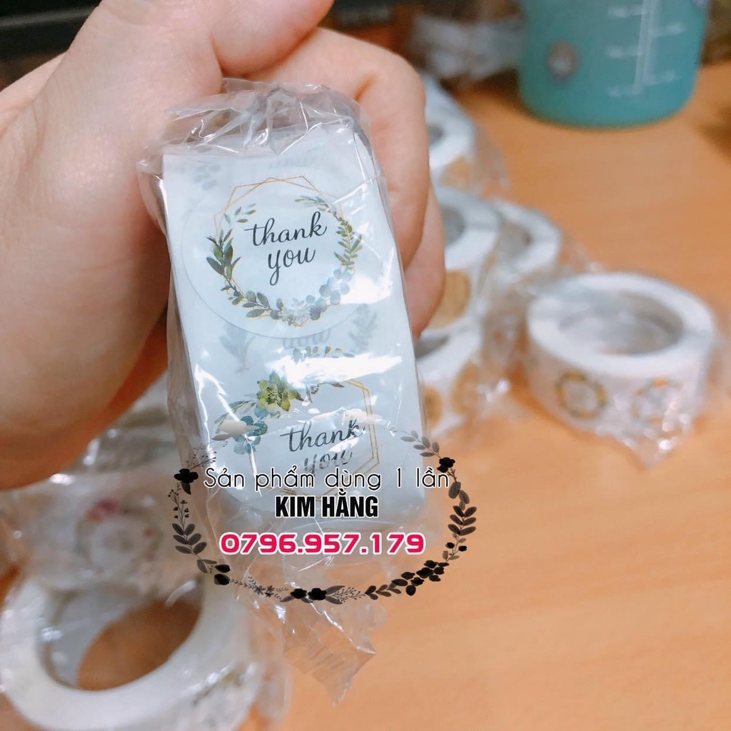 500 tem tròn thank you niêm phong hộp đựng bánh