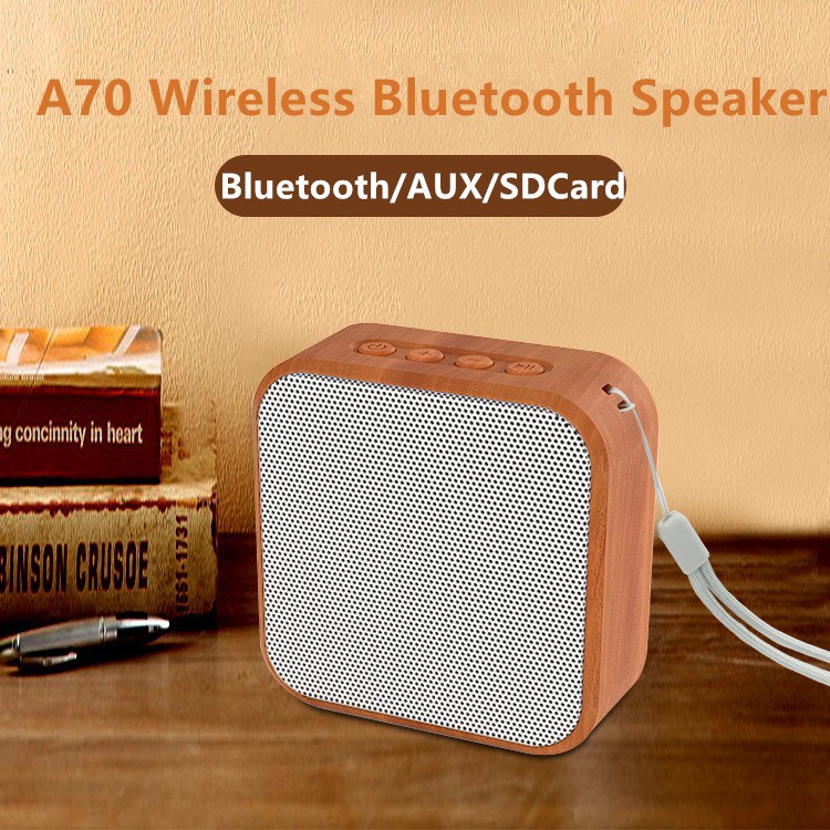 (SIÊU GIẢM GIÁ) Loa Bluetooth Mini không dây vỏ gỗ A60 , Bass mạnh, Pin trâu -DC3547