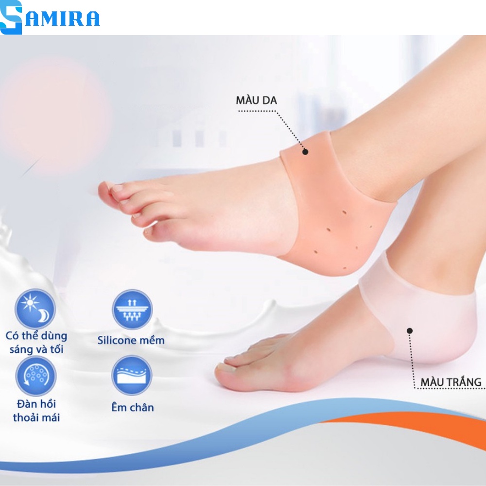Cặp tất vớ Silicon bọc gót bảo vệ giảm đau chống nẻ gót chân Cao Cấp miếng lót gót chân khi mang giày cao su mềm SA13