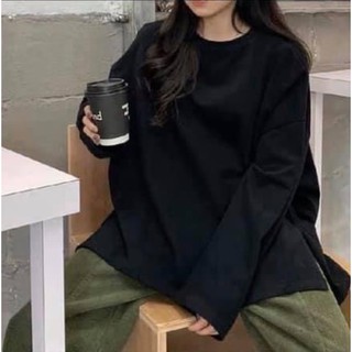 Áo pull cotton dáng thụng dấu quần dài tay