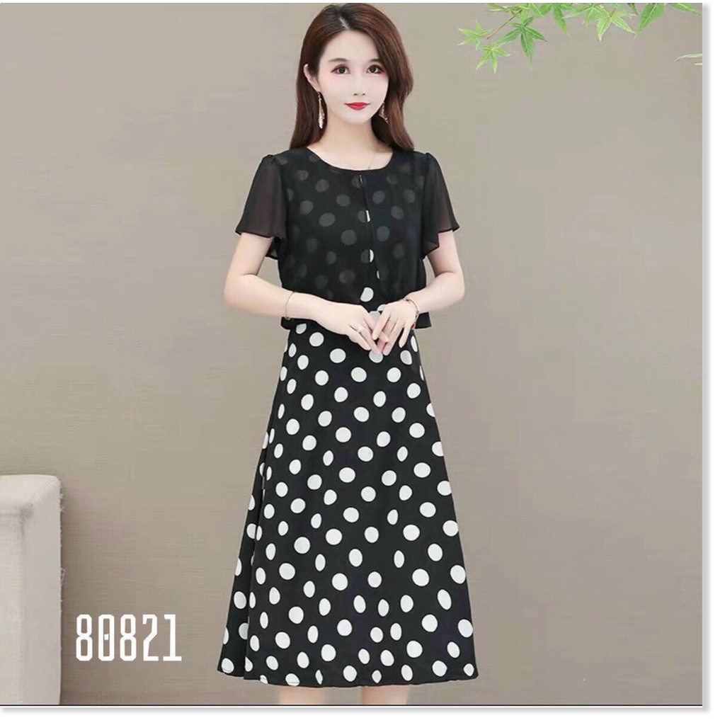 ĐẦM VOAN LỤA CHẤM BI DỰ TIỆC SIÊU XINH 2021 KME FASHION
