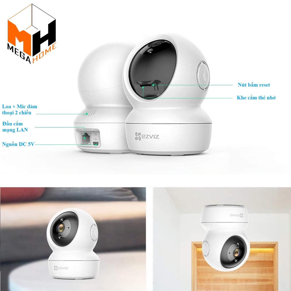 Camera wifi Ezviz C6N 1080p(2M) Đàm thoại 2 chiều, nhìn đêm ,xoay 360 - Hàng chính hãng