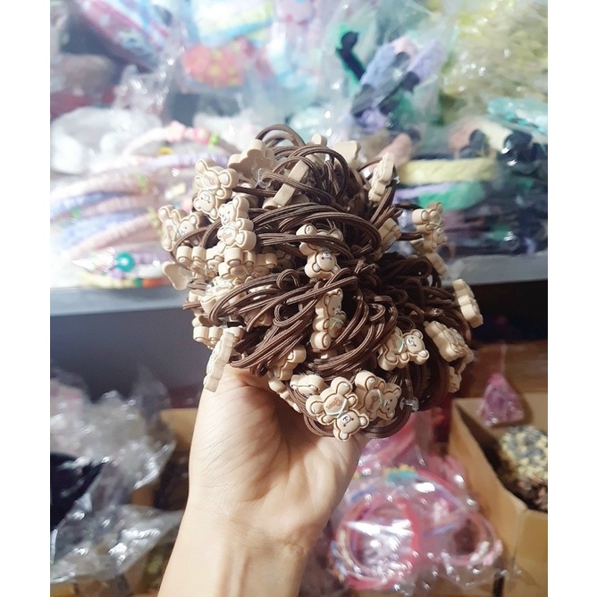 1 dây chun buộc tóc gấu màu ngẫu nhiên dễ thương
