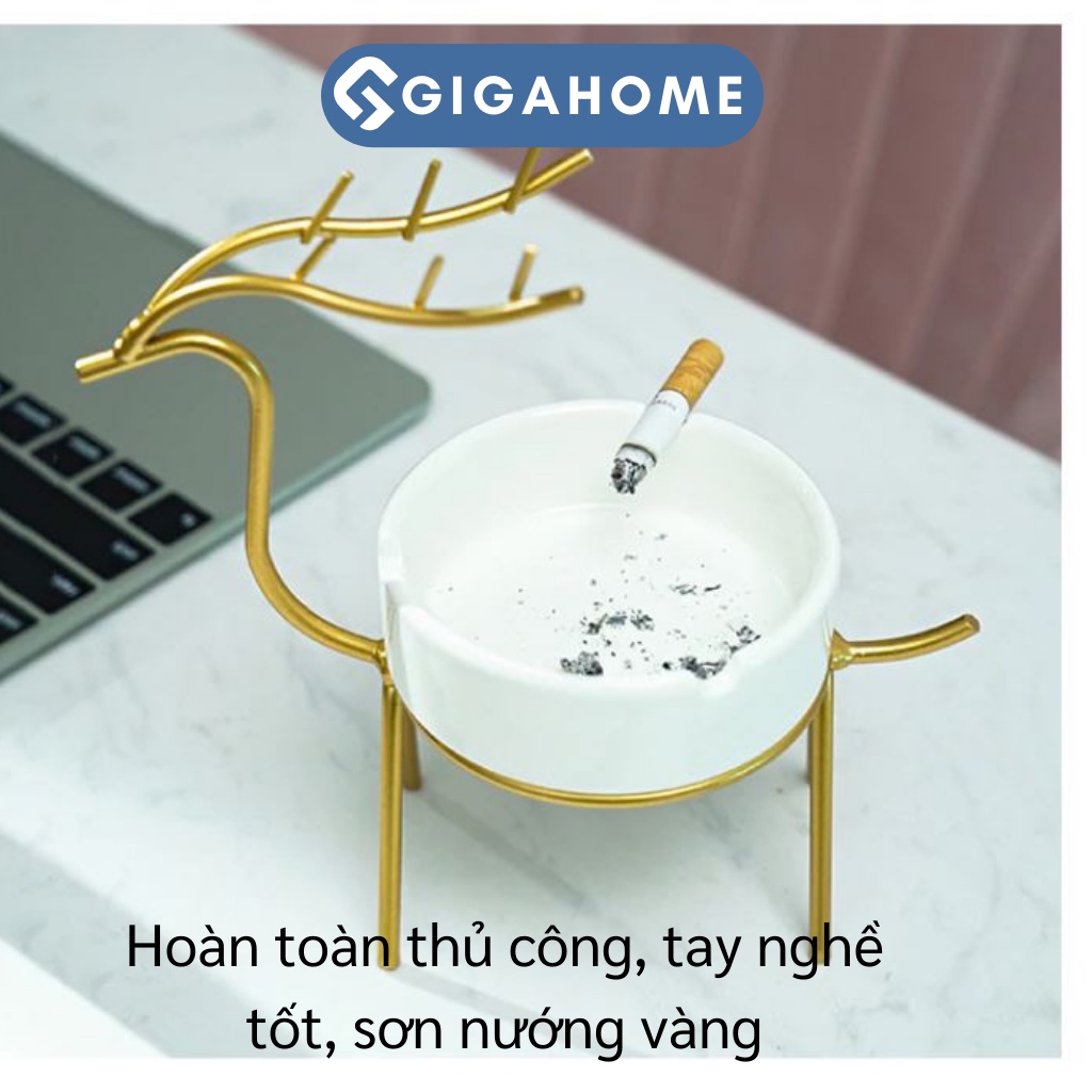 Gạt Tàn Thuốc Lá Kim Loại Hình Hươu GIGAHOME Phong Cách Bắc Âu Trang Trí Nhà 9484