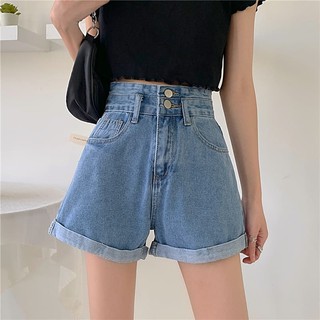 [Ảnh thật phía sau] Quần shorts jeans/Shorts denim cạp cao