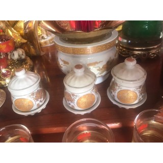 Chung Có Nắp Đựng Nước/Gạo Muối... Để Bàn Thờ .