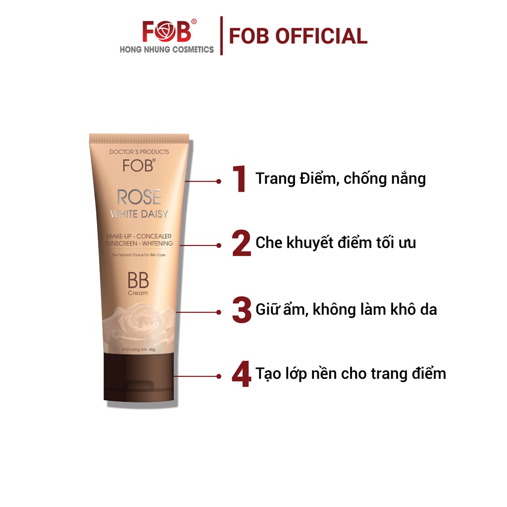 BB cream - Kem trang điểm chống nắng - FOB® ROSE WHITE DAISY