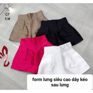 Size S,M,L _ quần short Tafeta dây kéo hông