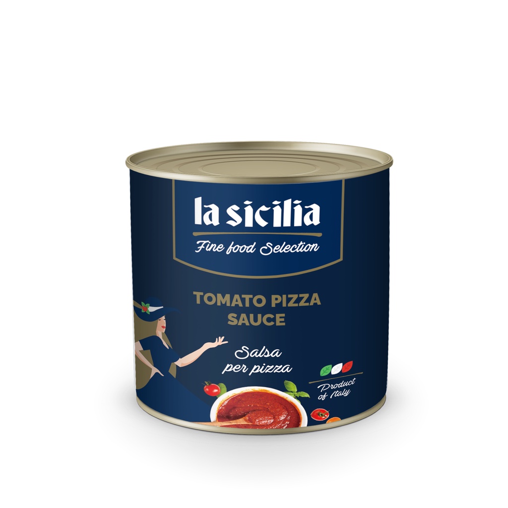 Sốt cà chua làm bánh Pizza La Sicilia (Ý) lon 2.5 kg [Date 2024]
