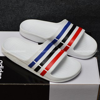 DÉP ADIDAS DURAMO CHÍNH HÃNG MÀU TRẮNG SỌC XANH ĐEN ĐỎ