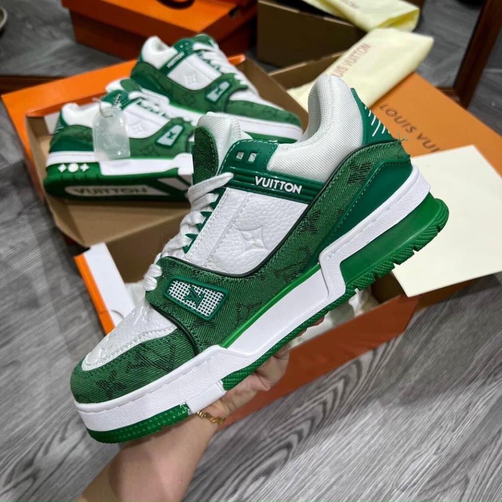 Giày LV Xanh Lá_Giày thể thao LV trainer Green Low màu mới nhất hot trend 2023