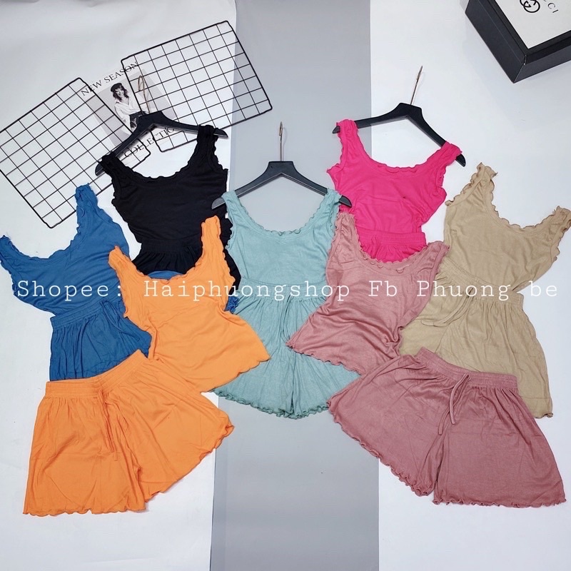 Bộ mặc nhà sát nách trơn màu ( mềm, mát)