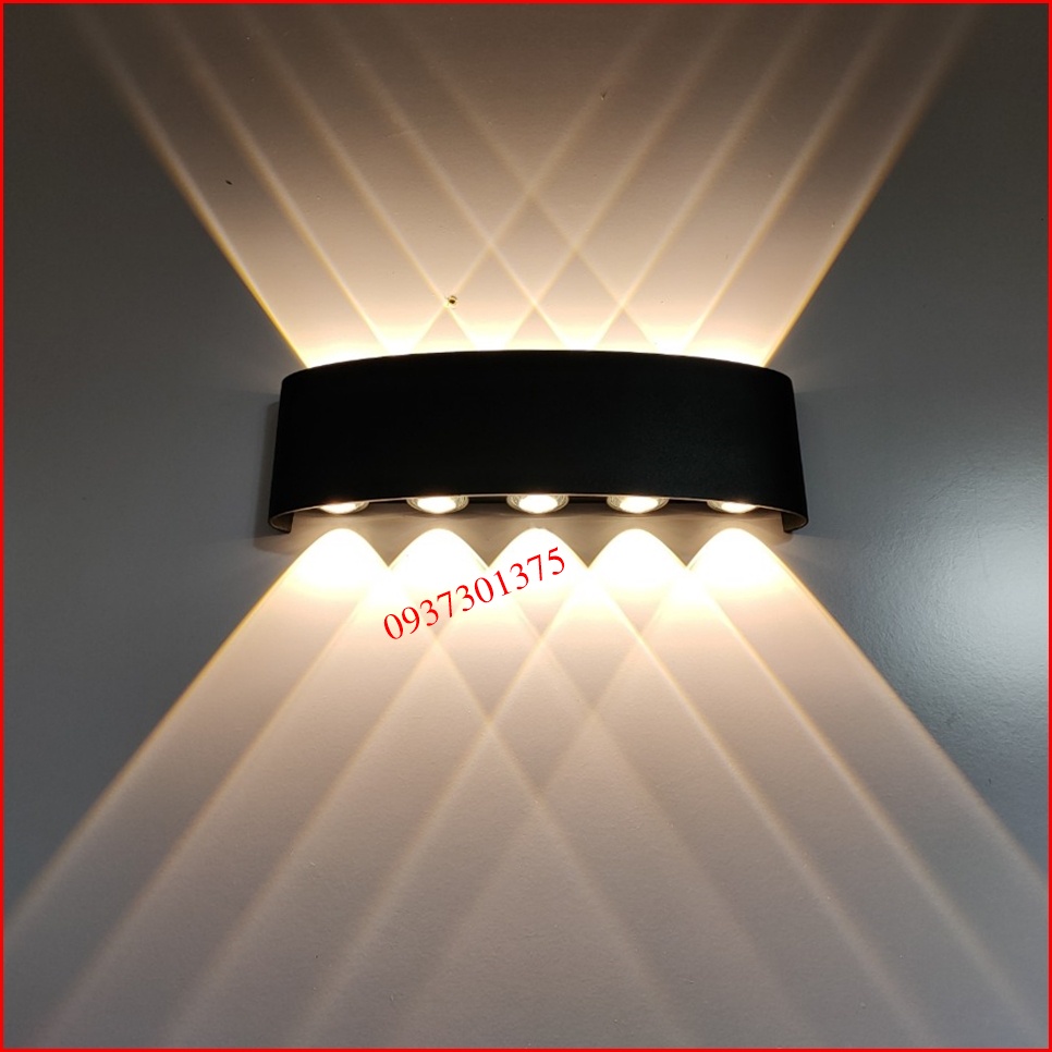 Đèn Led Hắt Tường Chiếu Sáng 2 Đầu 10 Tia ánh Sáng Vàng_Thân Đèn Hợp Kim Nhôm,Nguồn Đúc Chống Nước,Bảo Hành 2 Nam