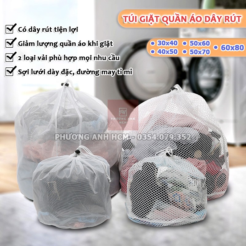 [Mã LIFE15820K giảm 10% đơn 59K] Túi Giặt Dây Rút Vải Lưới Đựng Quần Á