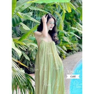 Đầm maxi dây nút lưng hàng chuẩn!