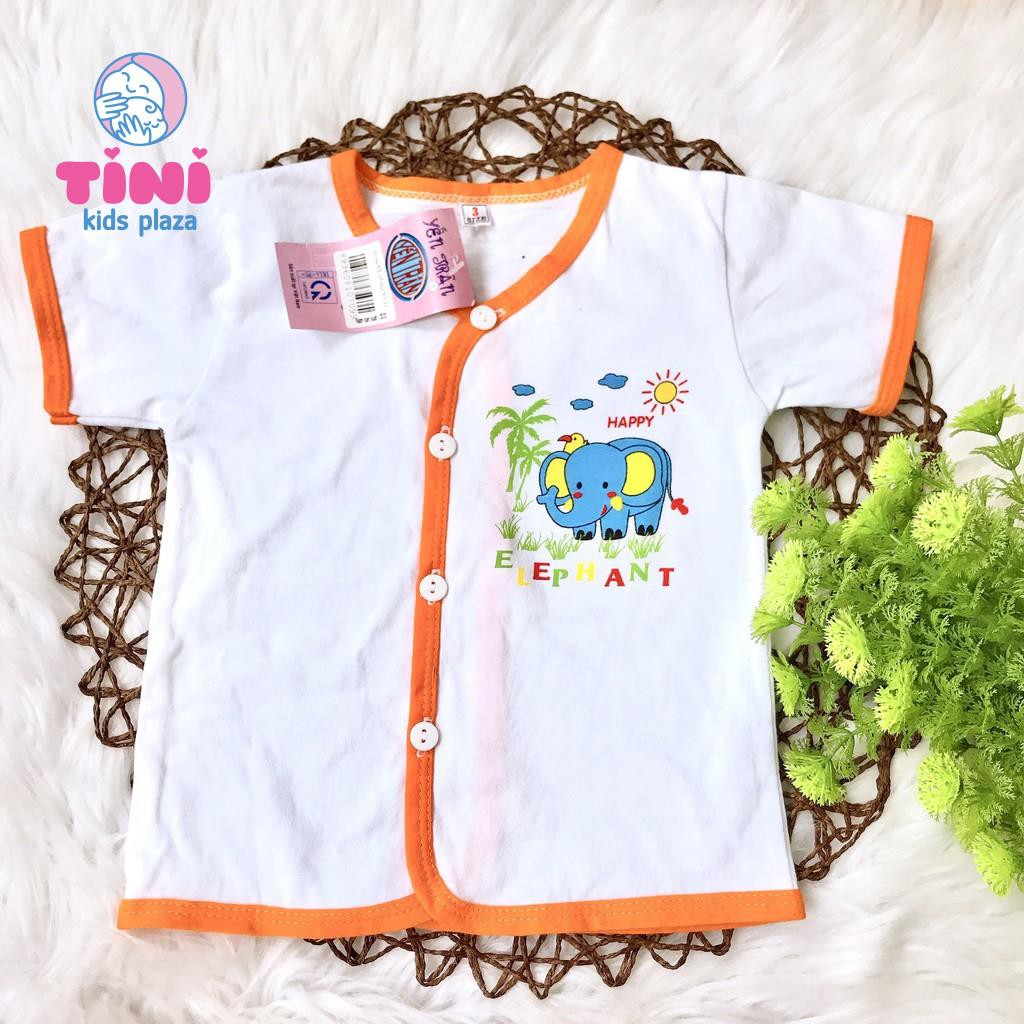 Áo sơ sinh tay ngắn cổ tim Yến Trân mềm mịn thoáng mát từ 0-9kg