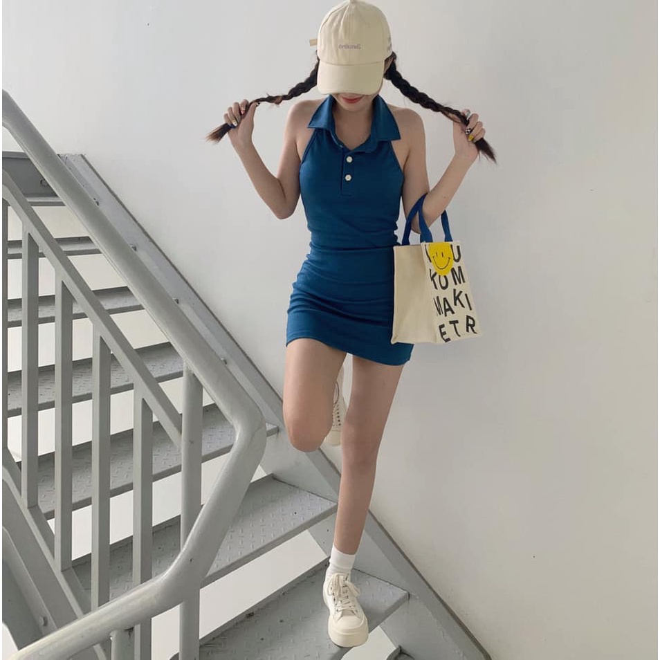 Đầm nữ đẹp dễ thương phong cách hàn quốc không tay cổ lọ dáng ôm màu trơn thiết kế tôn dáng cho nữ carrotxinhdep | BigBuy360 - bigbuy360.vn