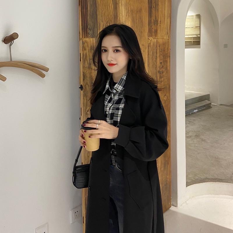 Áo măng tô nữ dáng dài 2 lớp kèm đai hàng quảng châu cao cấp - Áo khoác mangto nữ dáng dài kaki đẹp sang chảnh | BigBuy360 - bigbuy360.vn