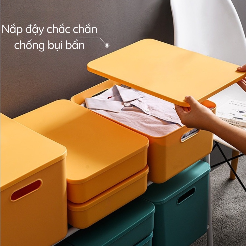 Hộp Đựng Đồ Có Nắp Bằng Nhựa, Đựng Quần Áo, Hộp Đựng Mỹ Phẩm Đa Năng Tiện Dụng