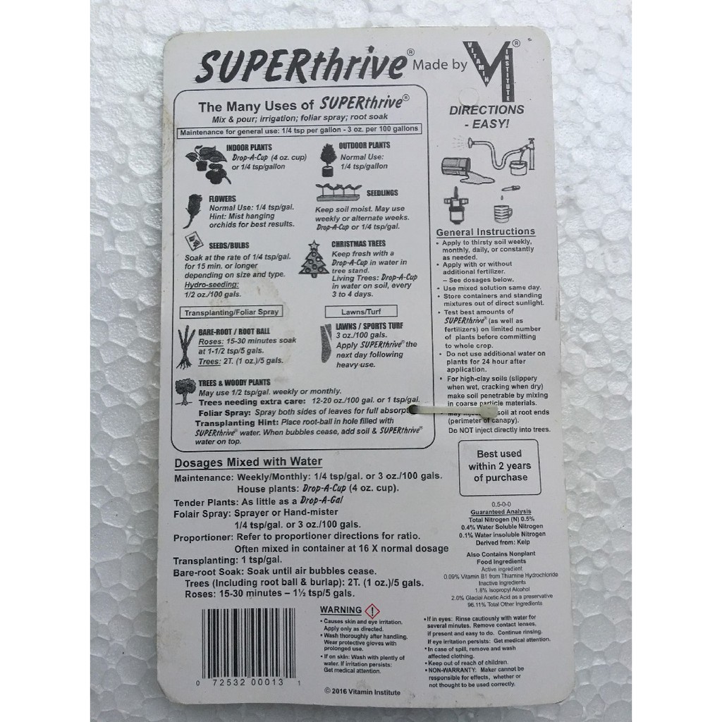 Chế phẩm kích thích sinh trưởng cây trồng Superthrive 60ml (đai sắt chuẩn xịn)