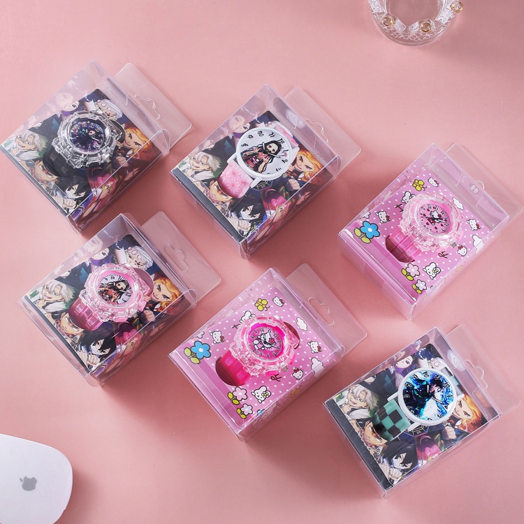 Đồng hồ cho bé trai bé gái đeo tay có đèn led họa tiết hoạt hình công chúa elsa sipderman quà tặng sinh nhật E1039