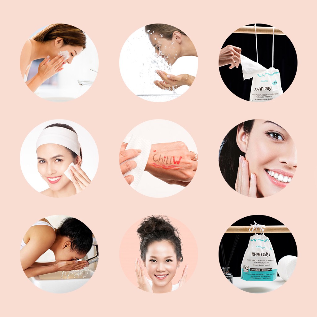 Combo 2 khăn mặt khô Chillwipes lau khô, lau ướt - Khăn tẩy trang, cuộn bông tẩy trang dùng một lần | BigBuy360 - bigbuy360.vn