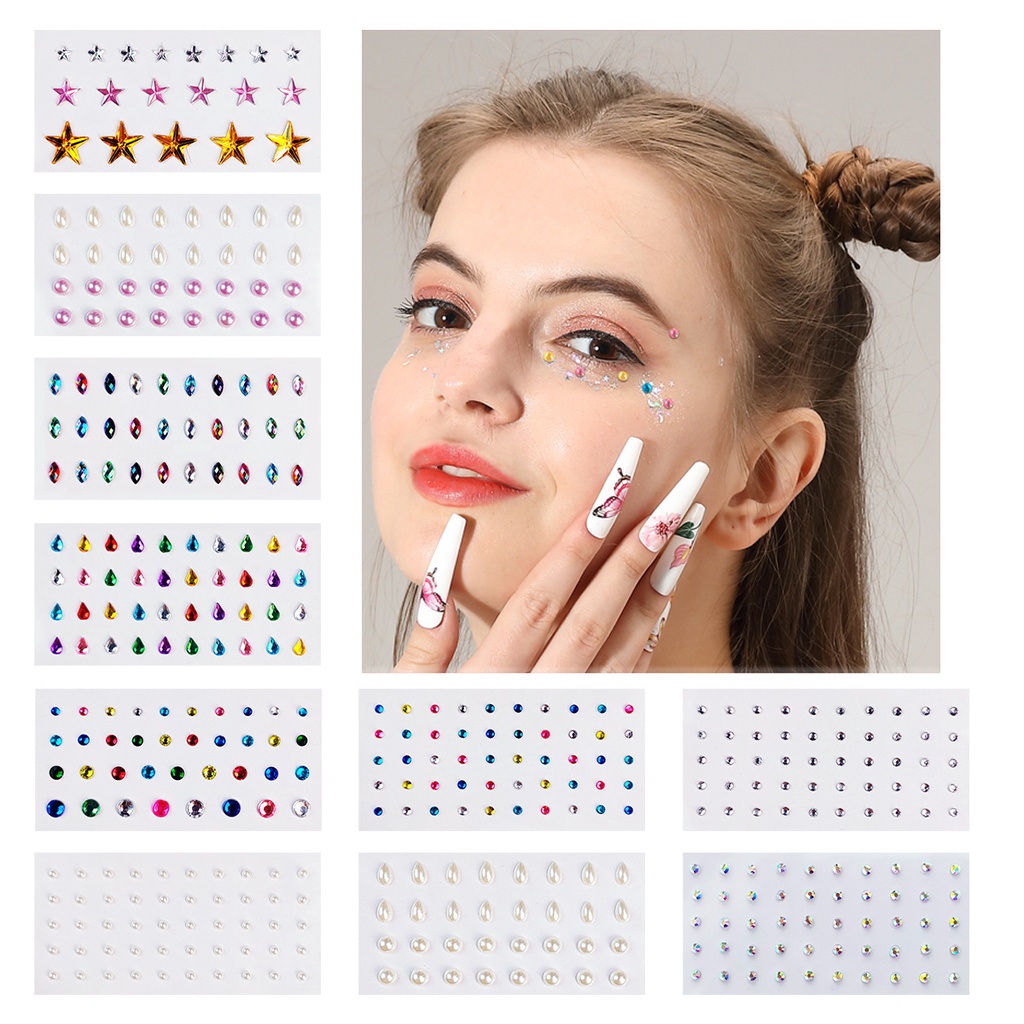 Đá đính trang điểm makeup đẹp | đính đá crystal face | đính mắt tiệc sự kiện rave 2022 | biến hình