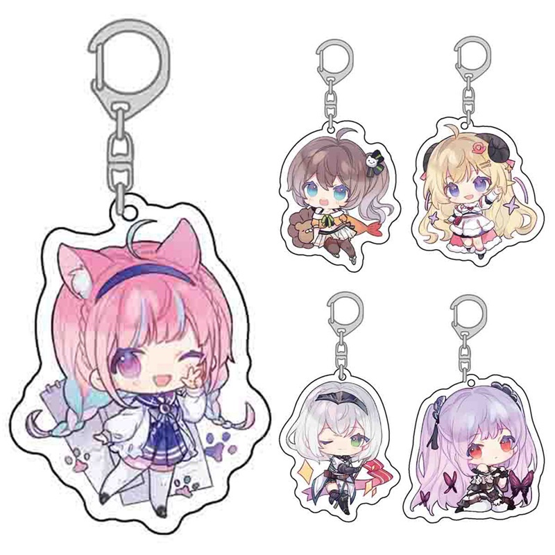 YGT Holive VTuber Móc khóa acrylic Ookami Mio Nakiri Ayame Gawr Gura Usada Pekora