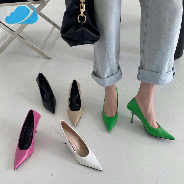 Giày cao gót mũi nhọn màu trơn phong cách âu mỹ thời trang mùa thu cho nữ