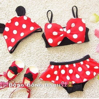Set đồ bơi👉🏾MICKEY👉🏾 chấm bi đáng yêu cho bé gái