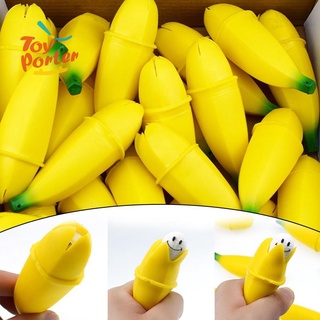 Squishy Gudetama Mr Chuối Vàng Banana Đeo Nơ Đỏ Bóp Thò Mặt Ra Xả Stress Như Thật uy tín