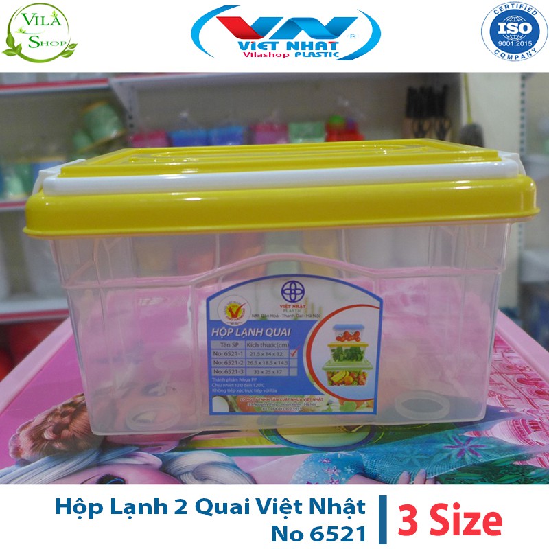 [ 3 Size ] Hộp Đựng Thực Phẩm, Hộp Lạnh 2 Quai Bảo Quản Thực Phẩm Việt Nhật No 6521 - Quai Xách Gọn Gàng Tiện Lợi