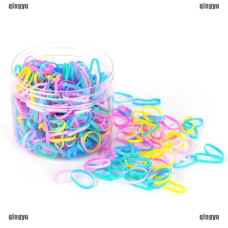 Hộp 500 chun cao su trong suốt buộc tóc tiện dụng