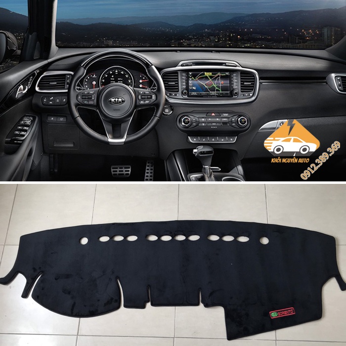 Sorento 2015, 2016, 2017, 2018, 2019, 2020 Tấm Che Nắng Taplo Chống Trượt 3 Lớp CHẤT LIỆU NHUNG MỊN Loại 1