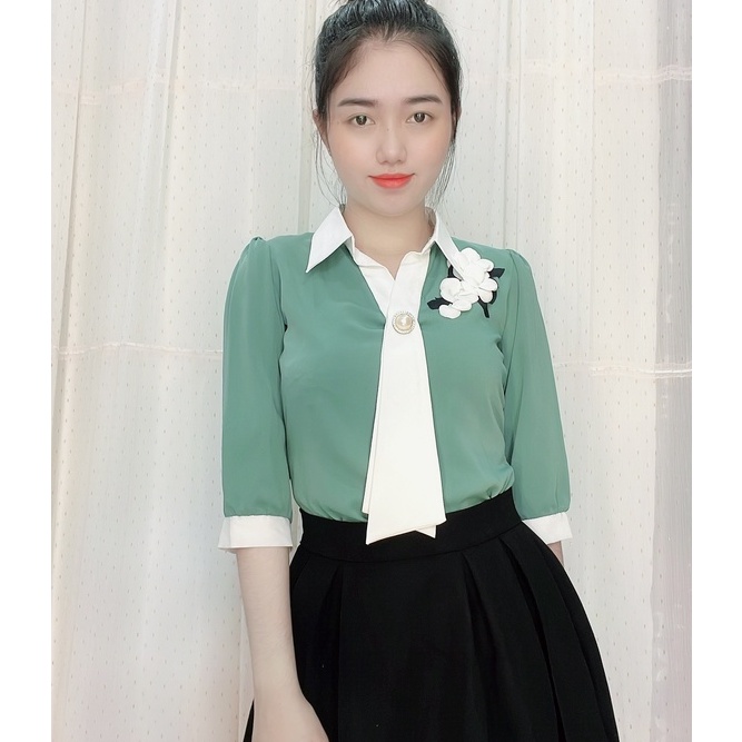 ÁO CÔNG SỞ CÀ VẠT THÊU