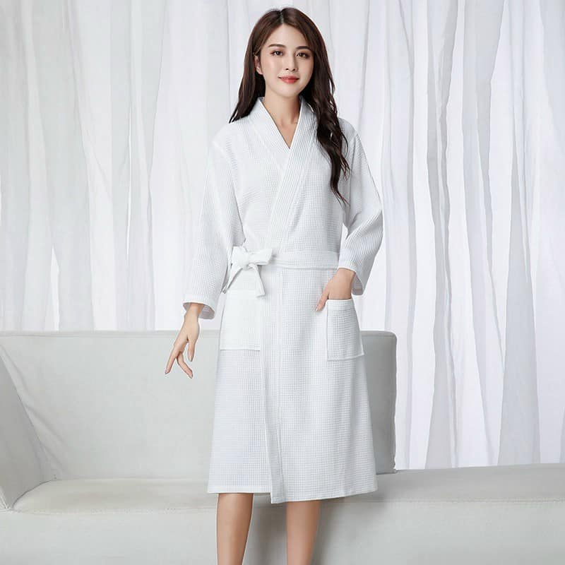 ÁO CHOÀNG TẮM SPA, ÁO CHOÀNG KHÁCH SẠN CAO CẤP - VẢI COTTON TỔ ONG SIÊU THOÁNG