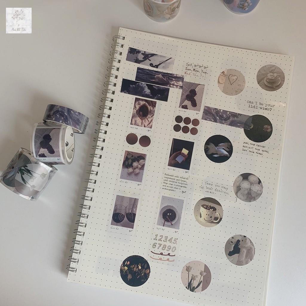 W002 - 1 Hộp 3 cuộn Washi Tape trang trí sổ tay, notebook, bullet journal,...